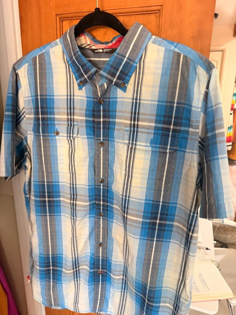 North Face Men's Plaid Button Up Shirt
